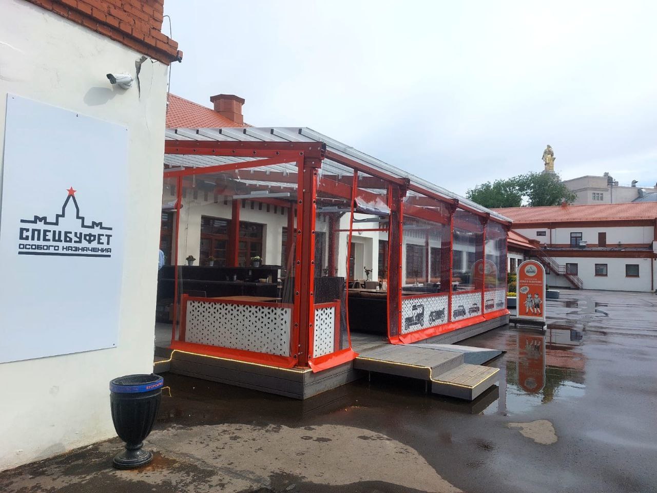 ПВХ шторы для летней террасы кафе в Кесовой Горе